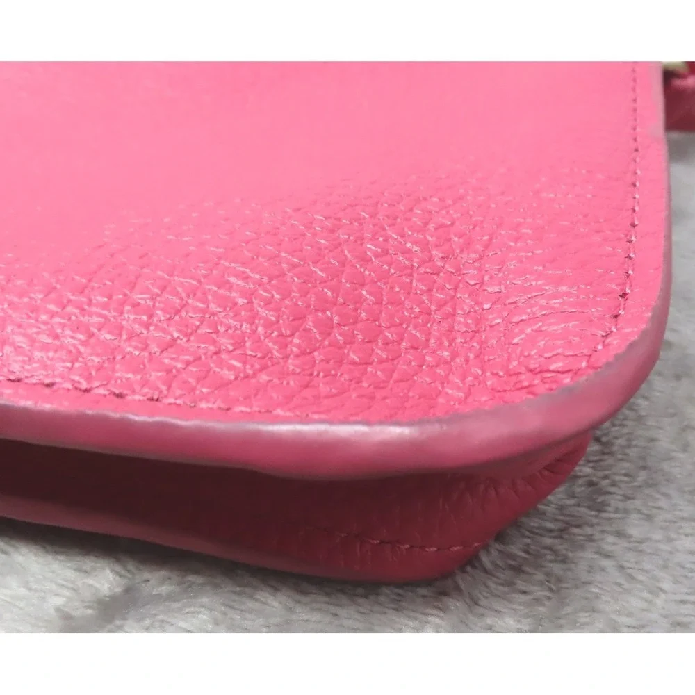 BTB Los Angeles Hot Pink Rocker Biker Styling Leather Gold Studded Crossbody Bag